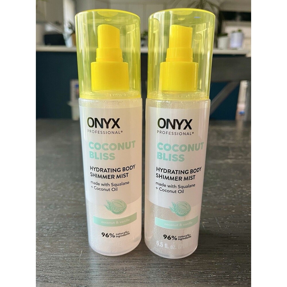 Lot of TWO ONYX Professional Coconut Bliss Hydrating Body Shimmer Mist 6.5 fl oz